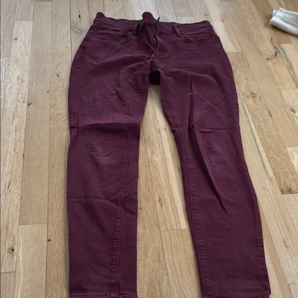 Express Women's Burgundy Legging Mid Rise Jeans Size 8 - Picture 4 of 5